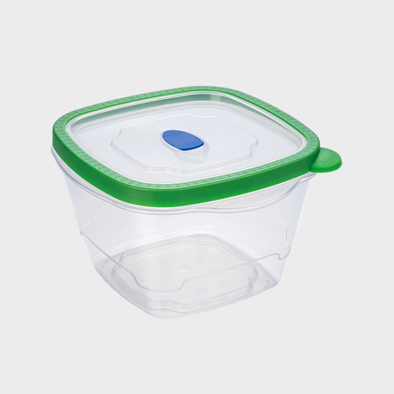 PFB029 1650 ml Deep Square PP Food Conservation Container med ventileret grønt overstøbt låg